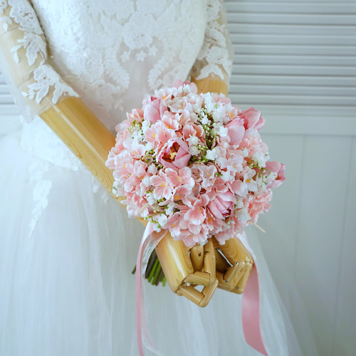 桜のラウンドブーケ ウェディングブーケ ブーケ nanohana-marche 通販