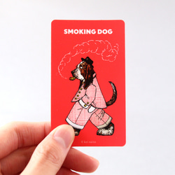 SMOKING DOG（バセットハウンド） ステッカー 2枚目の画像