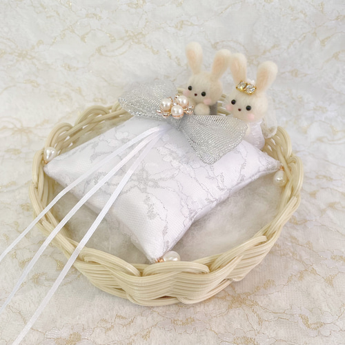 期間限定価格／バスケット付き】婚約指輪もおける♡新郎新婦うさぎさん