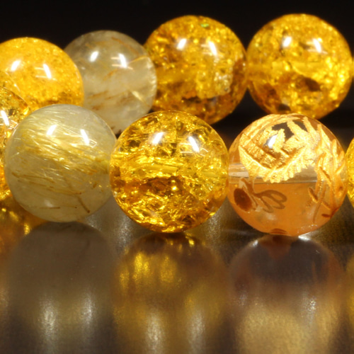 龍神様の力を】12ミリ 皇帝龍本水晶 シトリンクラック ゴールドルチル