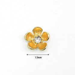 メタルカボション 13mm【 Petit flowers / Gold 】5個 3枚目の画像