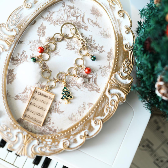 翌日発送　クリスマス　名曲バックチャーム　クリスマスツリー　もみの木　音楽　楽譜 1枚目の画像