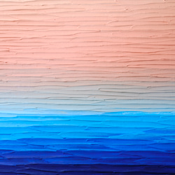 【海と夕日の景色】絵画 - オレンジ ブルー グラデーション 原画（MN-#16） 6枚目の画像