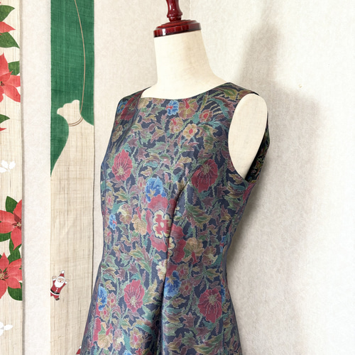 大島紬プリンセスラインワンピース 不香の花 ワンピース Lotus*Musashi 