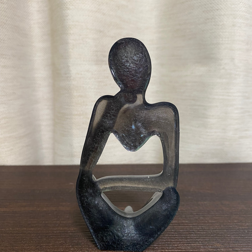 インテリア 置物 考える人 モチーフ 大理石風 A ゴールド その他