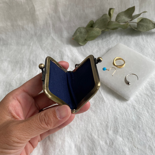 試作品 ふんわり グレーヌビキルト アクセサリーケース携帯用 ピアス