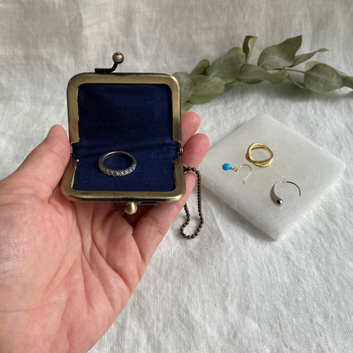 試作品 ふんわり グレーヌビキルト アクセサリーケース携帯用 ピアス