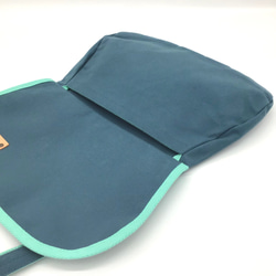zn-Ds 京都ちどりかばん 帆布製 ミニショルダーバッグ 雑嚢 特別仕様 青にび/エメラルドの縁取り 5枚目の画像