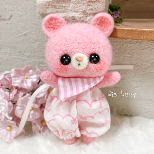 ピンクねずみのレニーちゃん 羊毛フェルト Ria-berry 通販 17035134