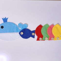 知育玩具　サメと魚のボタン練習 2枚目の画像