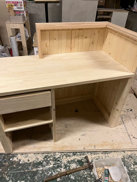 パソコンスペース有り　レジカウンター　受付カウンター　エバーグリーン 