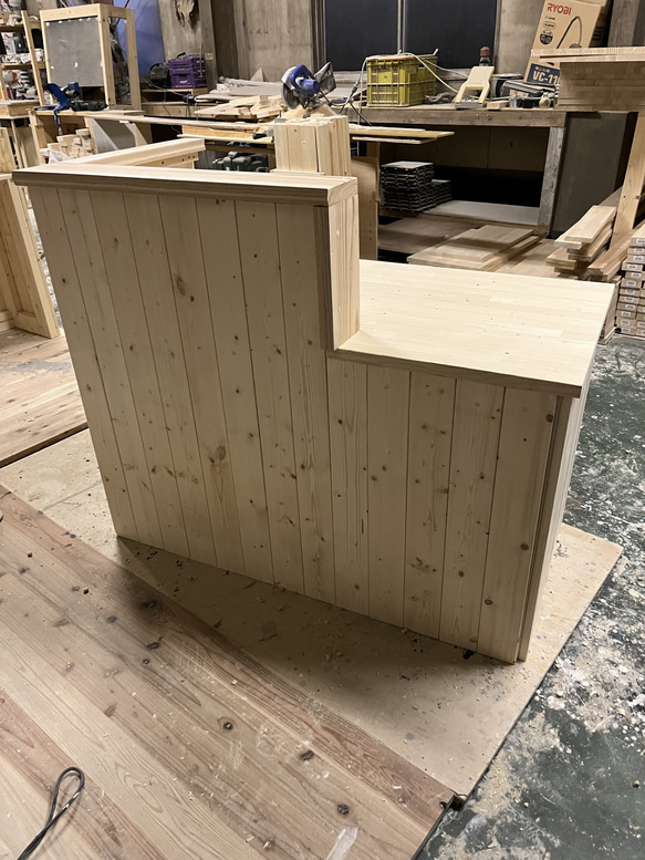 パソコンスペース有り　レジカウンター　受付カウンター　エバーグリーン 