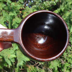 黒・コーヒー豆色の一木彫りコーヒーカップ 13枚目の画像