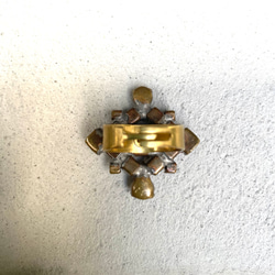 チェコヴィンテージラインストーンボタンのリング 6枚目の画像