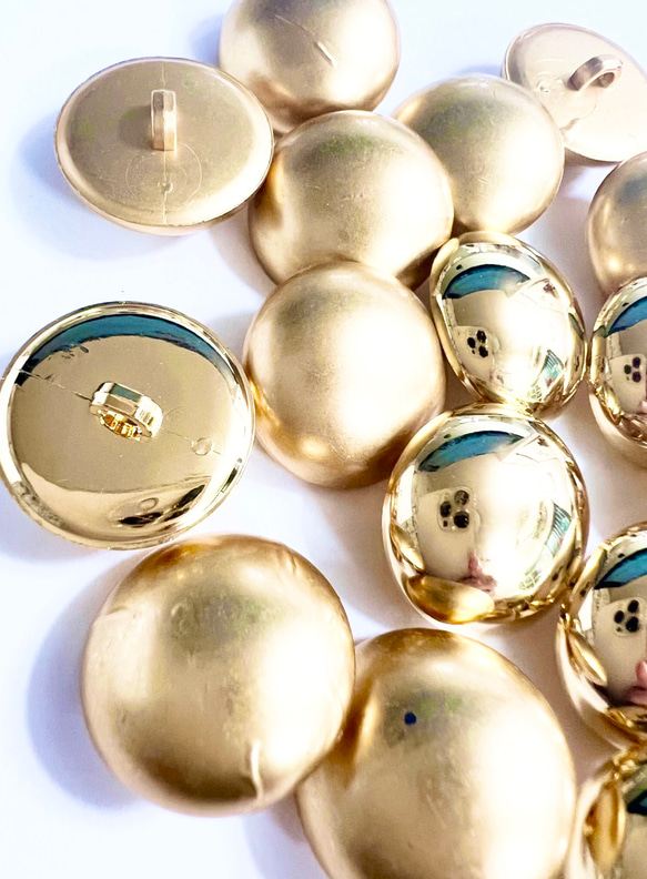 ドーム型ボタン　キラキラ　コロコロ丸い　ドームぼたん　ゴールドまたはシルバー 9枚目の画像