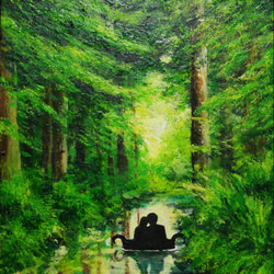 アートポスターカード2L【緑の小舟に乗った恋人たち】 13枚目の画像