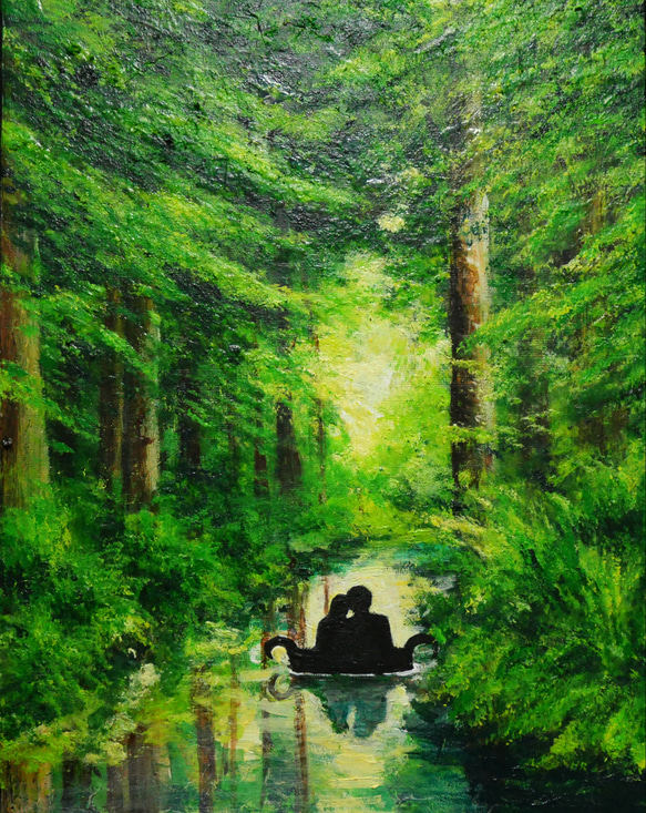アートポスターカード2L【緑の小舟に乗った恋人たち】 13枚目の画像