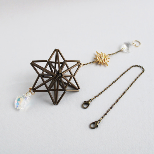 希少☆Stella～ 真鍮製六芒星ヒンメリのサンキャッチャー（高級
