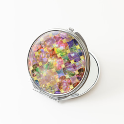 天然貝 コンパクトミラー（ 秋桜ファンタジア ） シェル ・ 螺鈿アート ｜ プレゼント ・ ギフト におすすめ 2枚目の画像