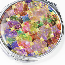 天然貝 コンパクトミラー（ 秋桜ファンタジア ） シェル ・ 螺鈿アート ｜ プレゼント ・ ギフト におすすめ 4枚目の画像