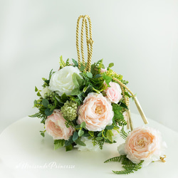 ブーケ・ブートニア asagao ブートニア・ヘアピック付き】夏色のあさがおブーケ 造花 アーティ