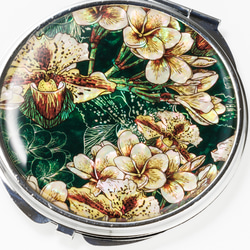 天然貝 コンパクトミラー（セレブレーション）シェル・螺鈿アート｜プレゼント・ギフトにおすすめ 4枚目の画像