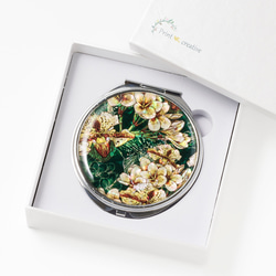 天然貝 コンパクトミラー（セレブレーション）シェル・螺鈿アート｜プレゼント・ギフトにおすすめ 1枚目の画像