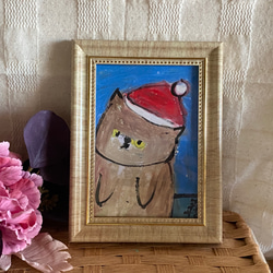 絵画。原画手描き【猫ちゃんのクリスマス】02 3枚目の画像