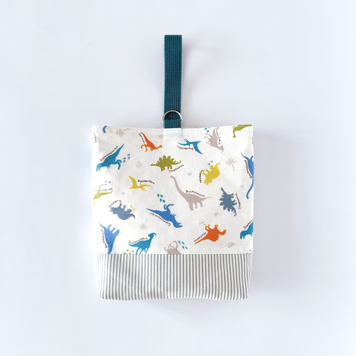 3点セット】《 カラフル恐竜／オフホワイト 》レッスンバッグ 上履き