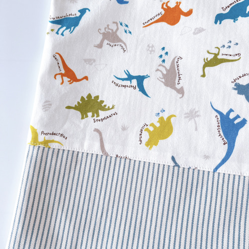 3点セット】《 カラフル恐竜／オフホワイト 》レッスンバッグ 上履き