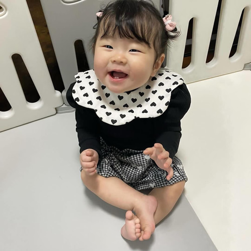 ハート柄のスタイ もくもくスタイ 丸いスタイ スタイ