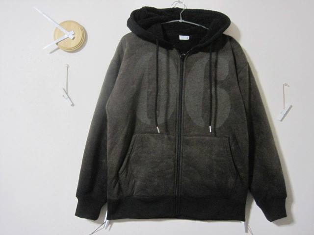 1点　ボアパーカー【06】廃れ　フェイクムートン調パーカー　暖／ボア／モコモコ／海／空／霧／日本／宇宙／登山／キャンプ