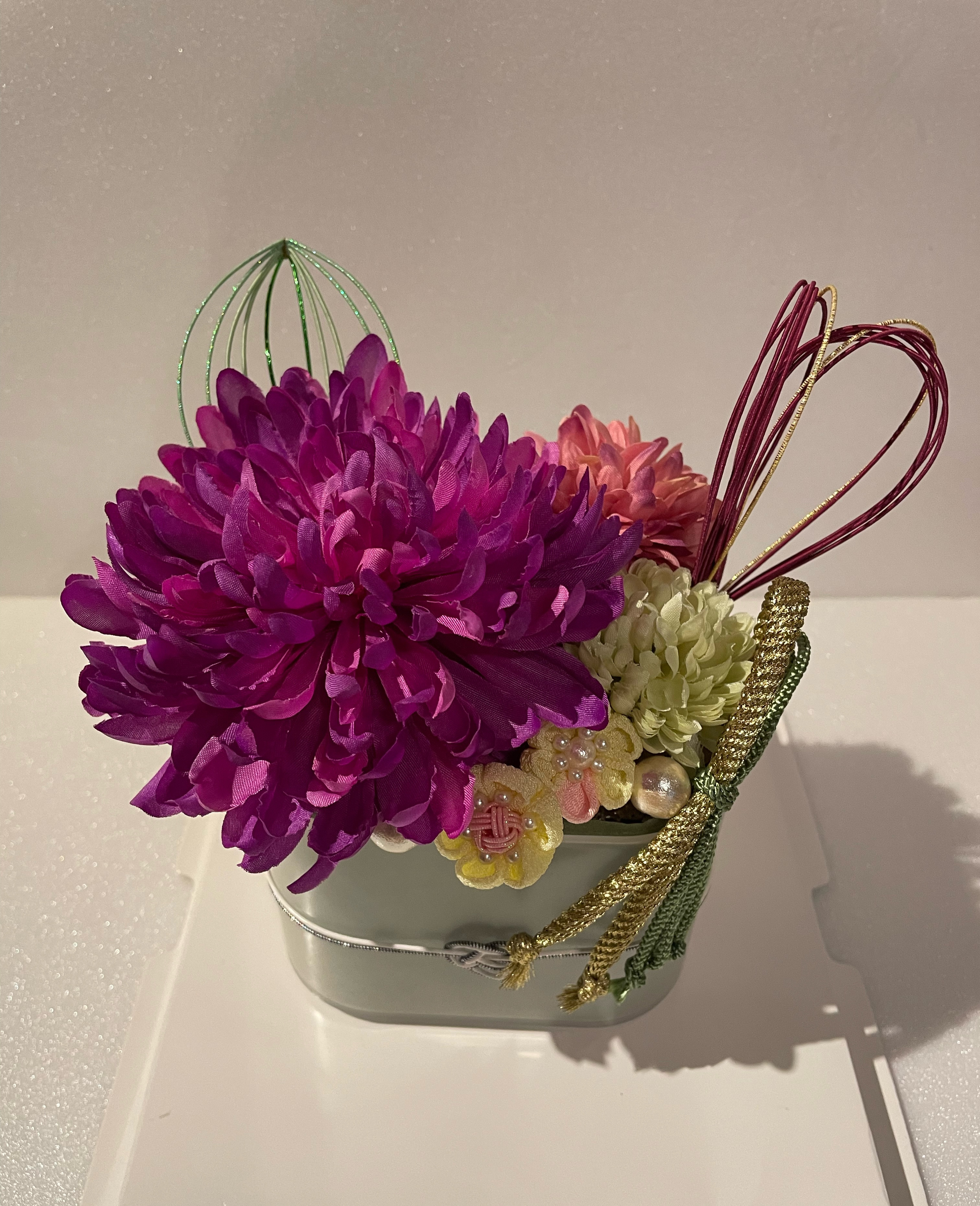 髪飾り【紫系】和装用  成人式  結婚式 フラワーアレンジメント風 送料無料