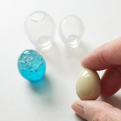 うずらの卵くらいの大きさ・つるつるエッグ型シリコンモールド立体シリコーンモールド・レジン型！／型番442ーT 6枚目の画像