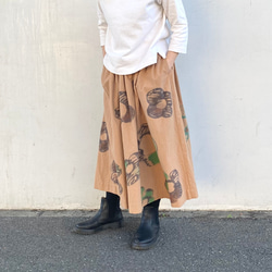 手染めコットンネルのふんわりスカート / Splash × camel 10枚目の画像