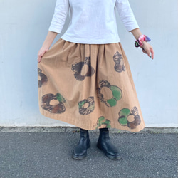 手染めコットンネルのふんわりスカート / Splash × gray 11枚目の画像