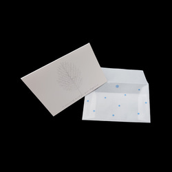 雪の結晶と水玉模様のトレーシングペーパー「雪の日（青）」 ミニ封筒 3枚目の画像