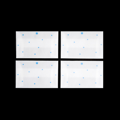 雪の結晶と水玉模様のトレーシングペーパー「雪の日（青）」 ミニ封筒