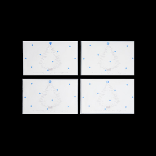 雪の結晶と水玉模様のトレーシングペーパー「雪の日（青）」 ミニ封筒