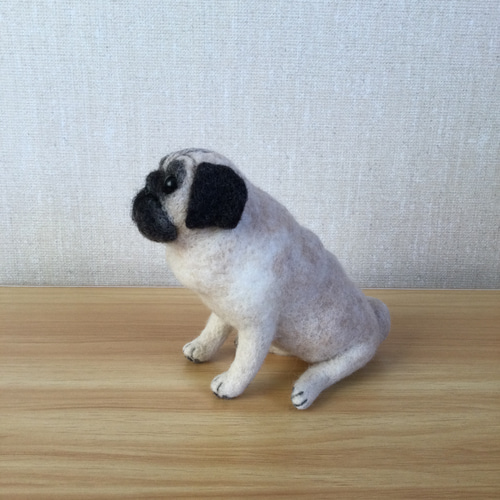 羊毛フェルト パグ犬 羊毛フェルト masapan 通販 17037028｜Creema