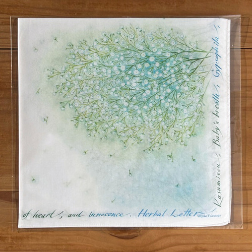 かすみ草のハンカチ コットン ハンカチ・手ぬぐい Herbal Letter