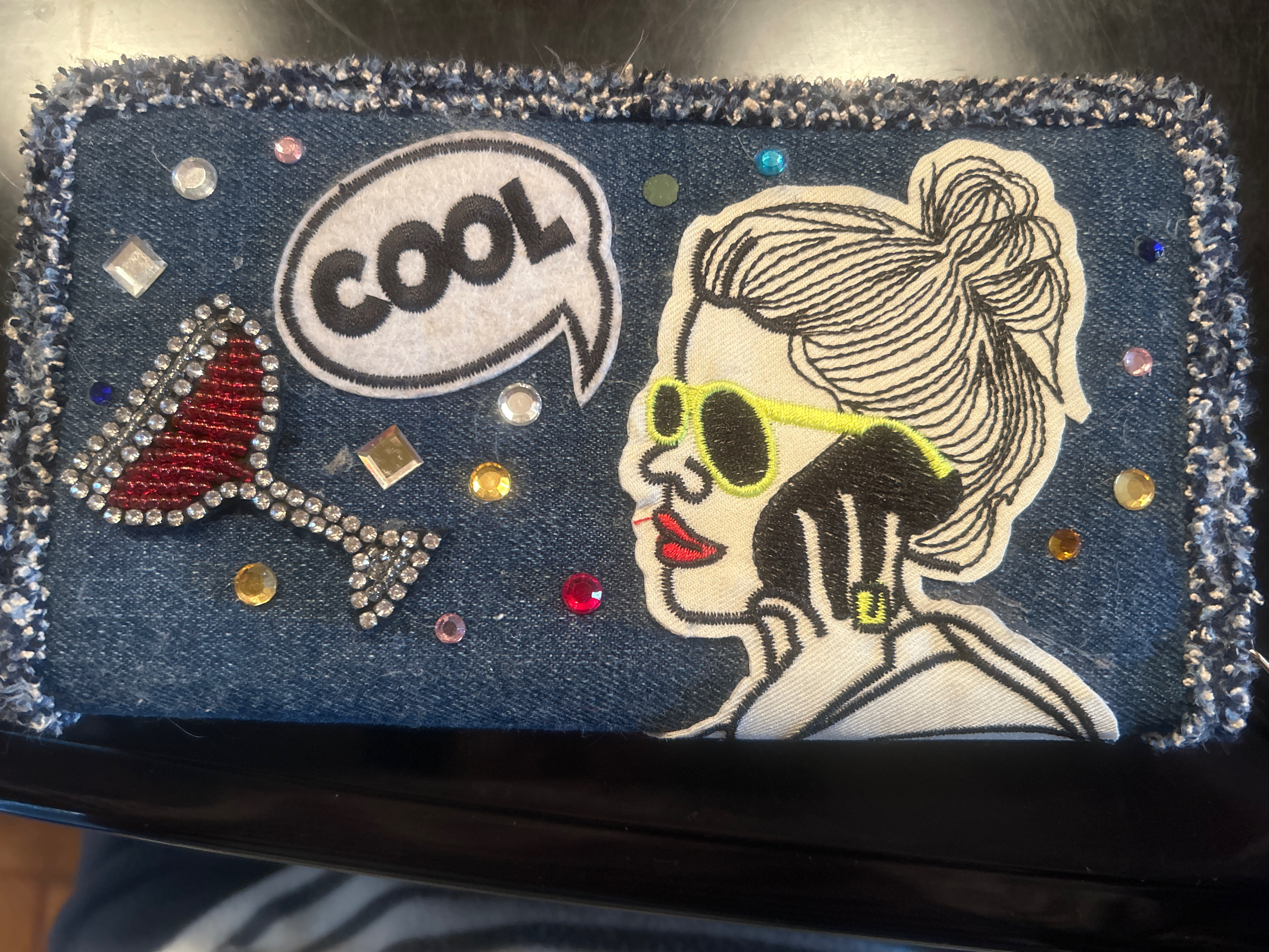 デニム地長財布