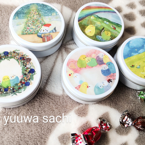 かわいい♪小鳥たちの小物入れ/ミニ缶ケース『色とりどりーす