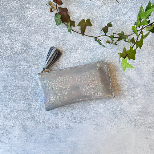 ♦︎美品♦︎ レスポ 財布 二つ折り オーロラ シルバー メタリック コンパクト ♪♪再販♪♪手のひらサイズの三つ折り財布〈PUKA〉オーロラ 三つ折り