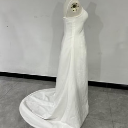 エレガント Vネックドレス キャミソール 背中見せ ロングトレーン 前撮り/結婚式 3枚目の画像