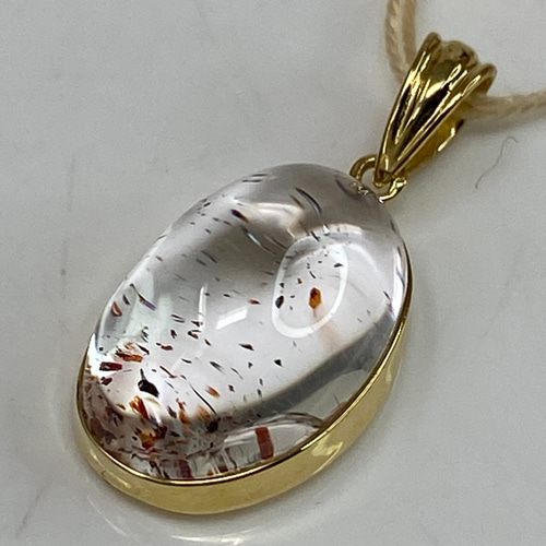k18YG AU750 18金 天然 ストロベリークォーツ ペンダント ペンダント 