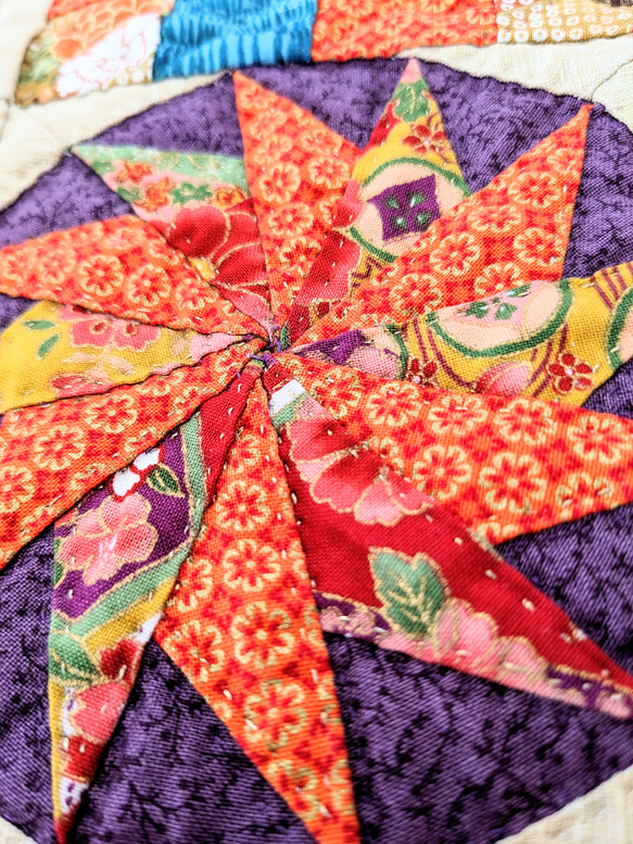 平安の雅☆和風のパッチワークキルトタペストリー☆千代紙 *^^*