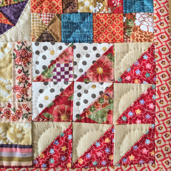 平安の雅☆和風のパッチワークキルトタペストリー☆千代紙 *^^*