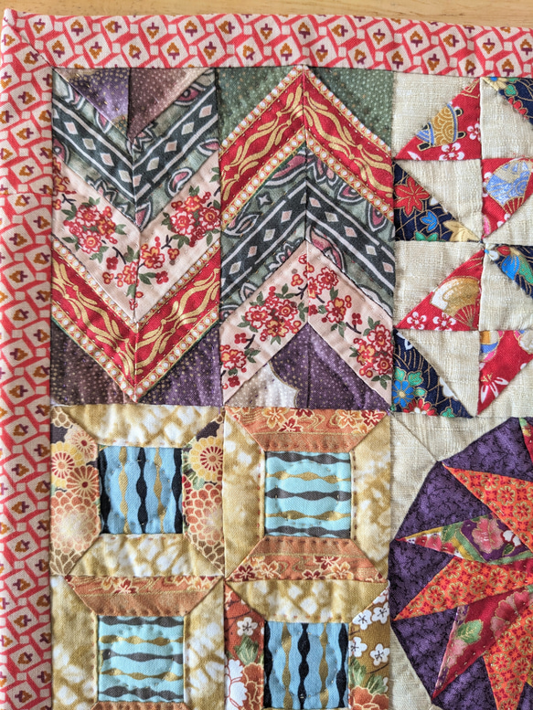 平安の雅☆和風のパッチワークキルトタペストリー☆千代紙 *^^*