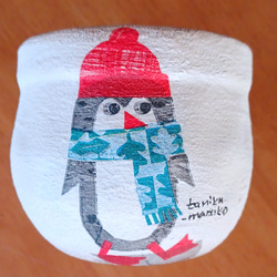 リメイク鉢 冬場のペンギン 3号 1枚目の画像